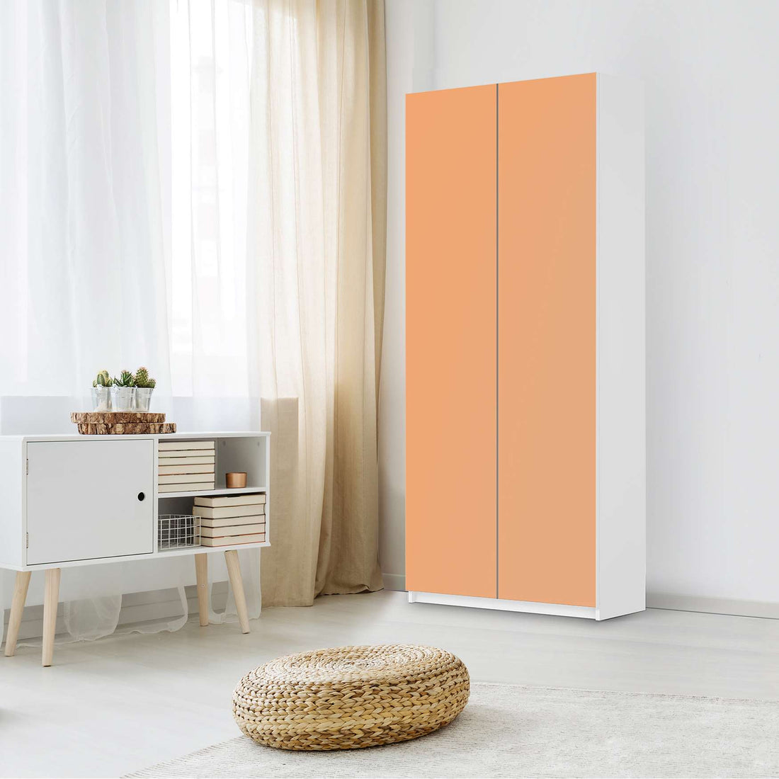 Möbelfolie IKEA Orange Light - IKEA Pax Schrank 236 cm Höhe - 2 Türen - Schlafzimmer