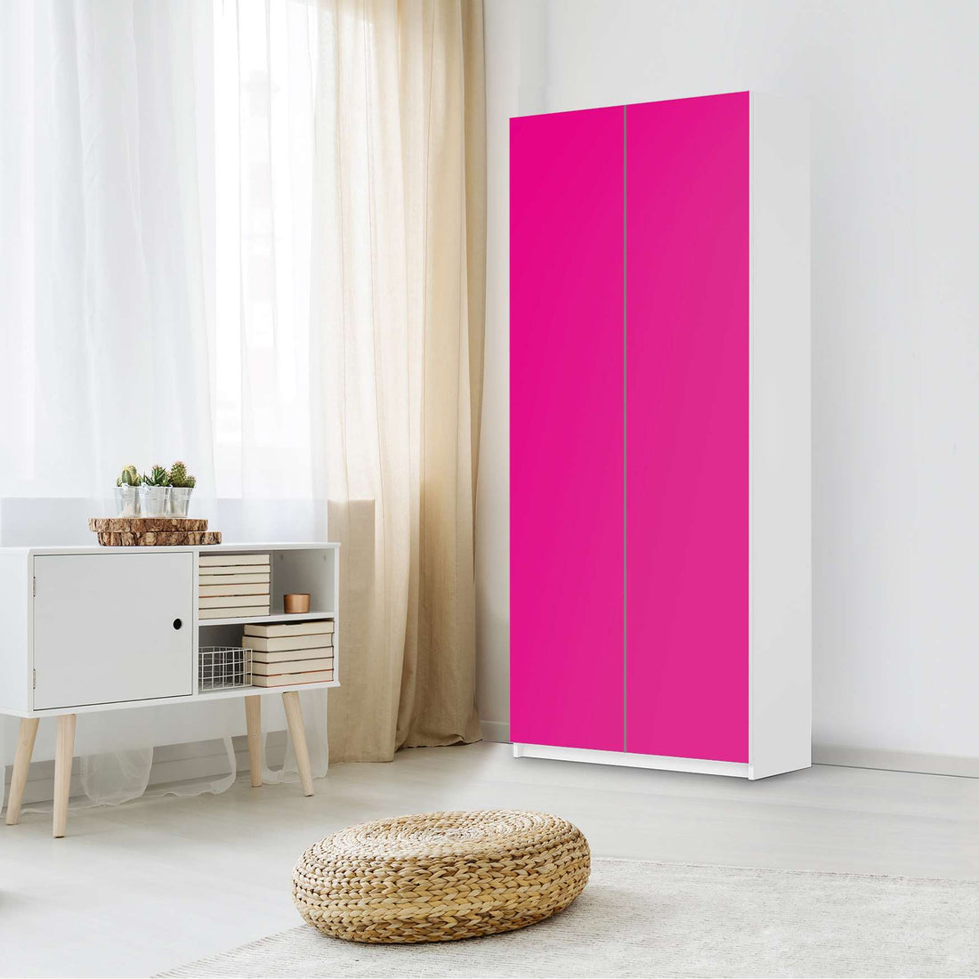 Möbelfolie IKEA Pink Dark - IKEA Pax Schrank 236 cm Höhe - 2 Türen - Schlafzimmer