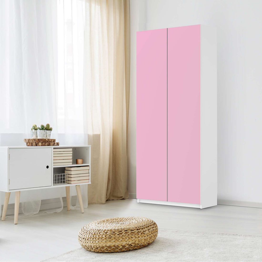 Möbelfolie IKEA Pink Light - IKEA Pax Schrank 236 cm Höhe - 2 Türen - Schlafzimmer