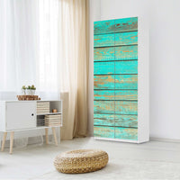 Möbelfolie IKEA Wooden Aqua - IKEA Pax Schrank 236 cm Höhe - 2 Türen - Schlafzimmer