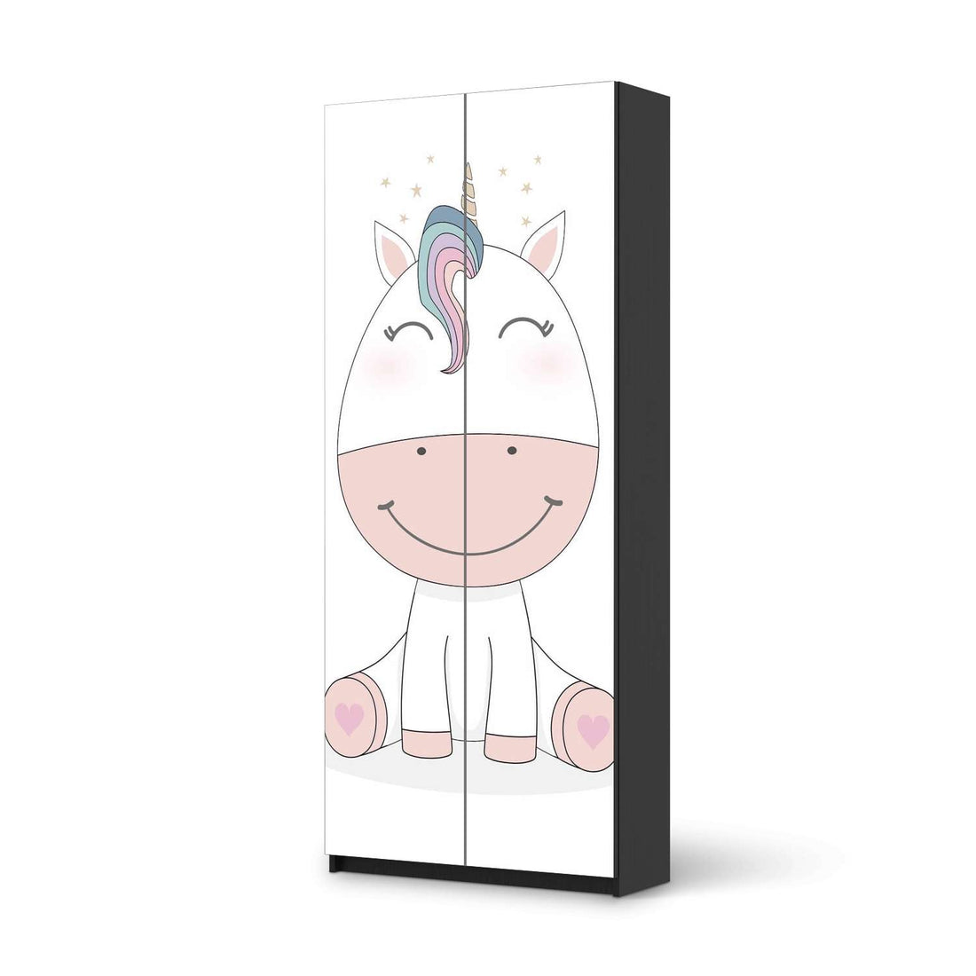 Möbelfolie IKEA Baby Unicorn - IKEA Pax Schrank 236 cm Höhe - 2 Türen - schwarz