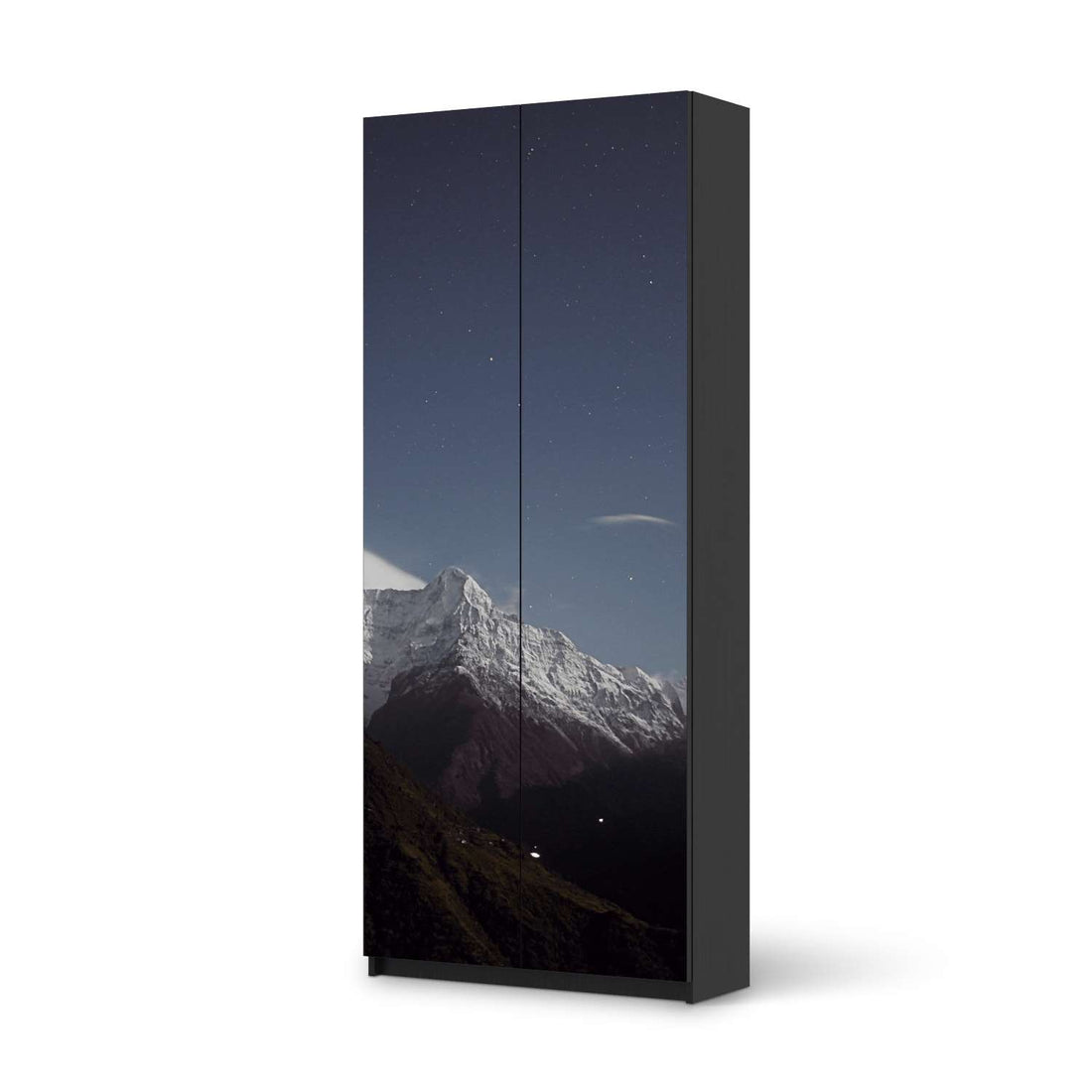 Möbelfolie IKEA Mountain Sky - IKEA Pax Schrank 236 cm Höhe - 2 Türen - schwarz