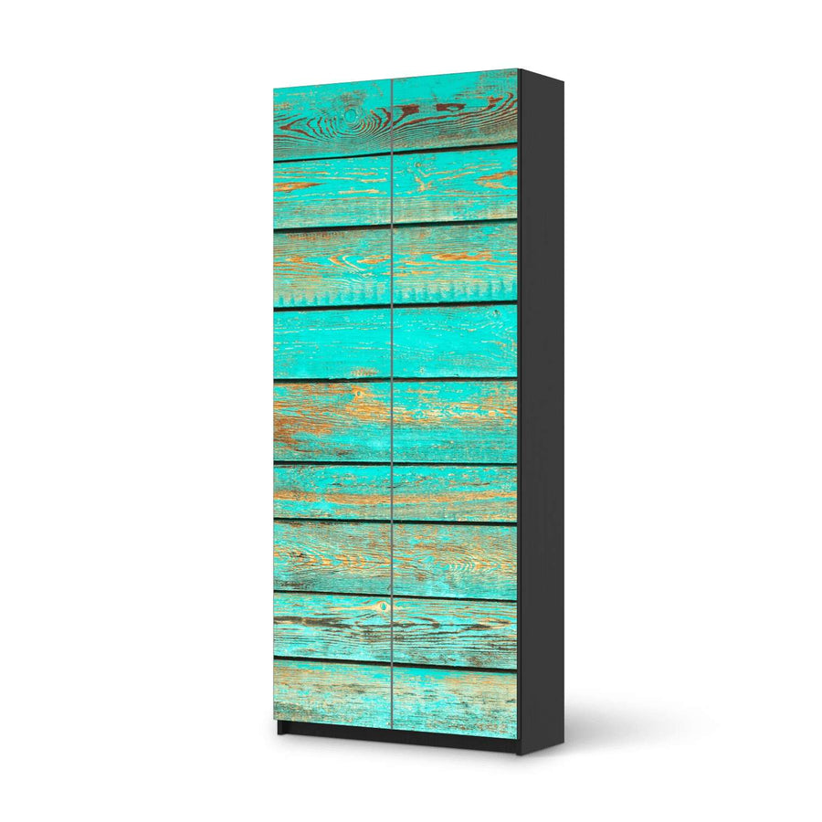 Möbelfolie IKEA Wooden Aqua - IKEA Pax Schrank 236 cm Höhe - 2 Türen - schwarz