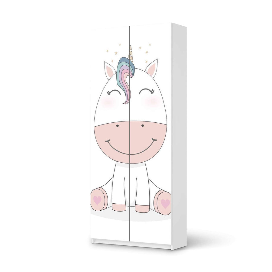 Möbelfolie IKEA Baby Unicorn - IKEA Pax Schrank 236 cm Höhe - 2 Türen - weiss