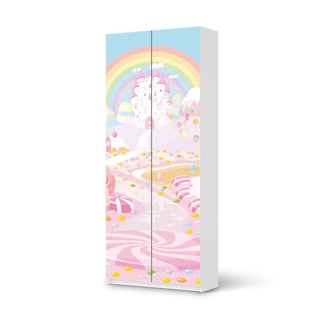 Möbelfolie IKEA Candyland - IKEA Pax Schrank 236 cm Höhe - 2 Türen - weiss