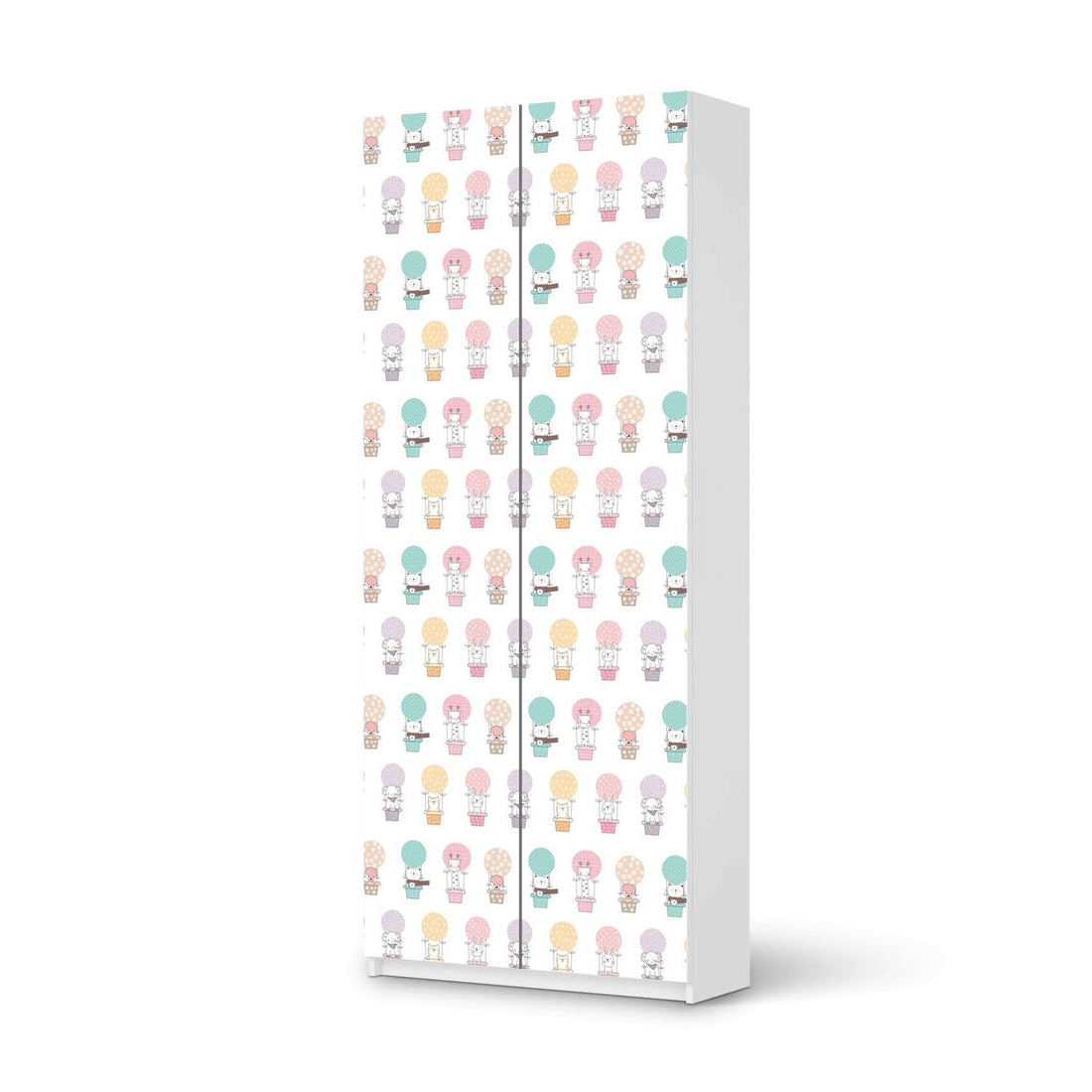 Möbelfolie IKEA Flying Animals - IKEA Pax Schrank 236 cm Höhe - 2 Türen - weiss