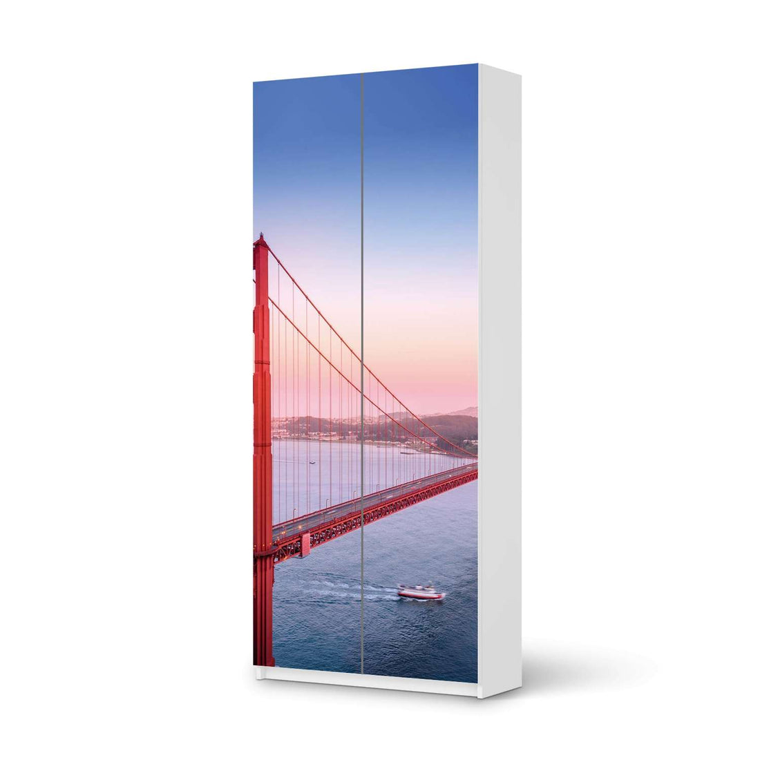 Möbelfolie IKEA Golden Gate - IKEA Pax Schrank 236 cm Höhe - 2 Türen - weiss