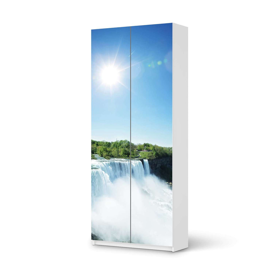 Möbelfolie IKEA Niagara Falls - IKEA Pax Schrank 236 cm Höhe - 2 Türen - weiss