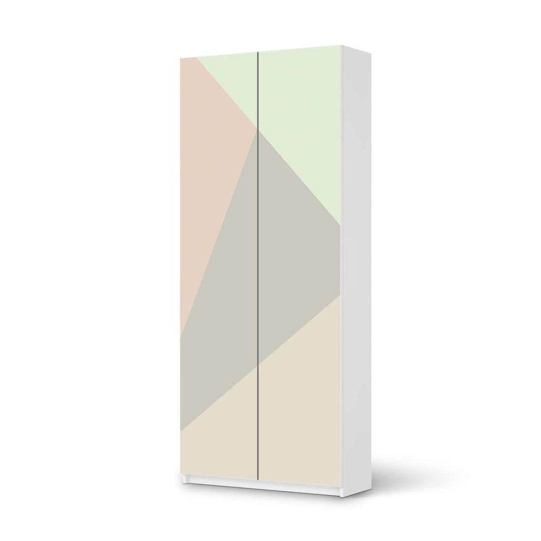 Möbelfolie IKEA Pastell Geometrik - IKEA Pax Schrank 236 cm Höhe - 2 Türen - weiss