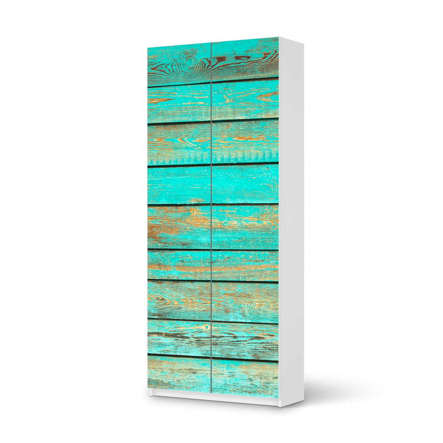 Möbelfolie IKEA Wooden Aqua - IKEA Pax Schrank 236 cm Höhe - 2 Türen - weiss