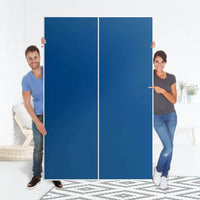 Möbelfolie IKEA Blau Dark - IKEA Pax Schrank 236 cm Höhe - Schiebetür 75 cm - Folie