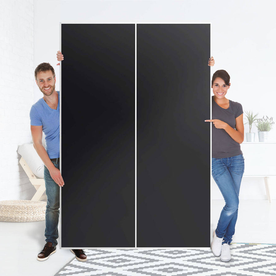 Möbelfolie IKEA Schwarz - IKEA Pax Schrank 236 cm Höhe - Schiebetür 75 cm - Folie