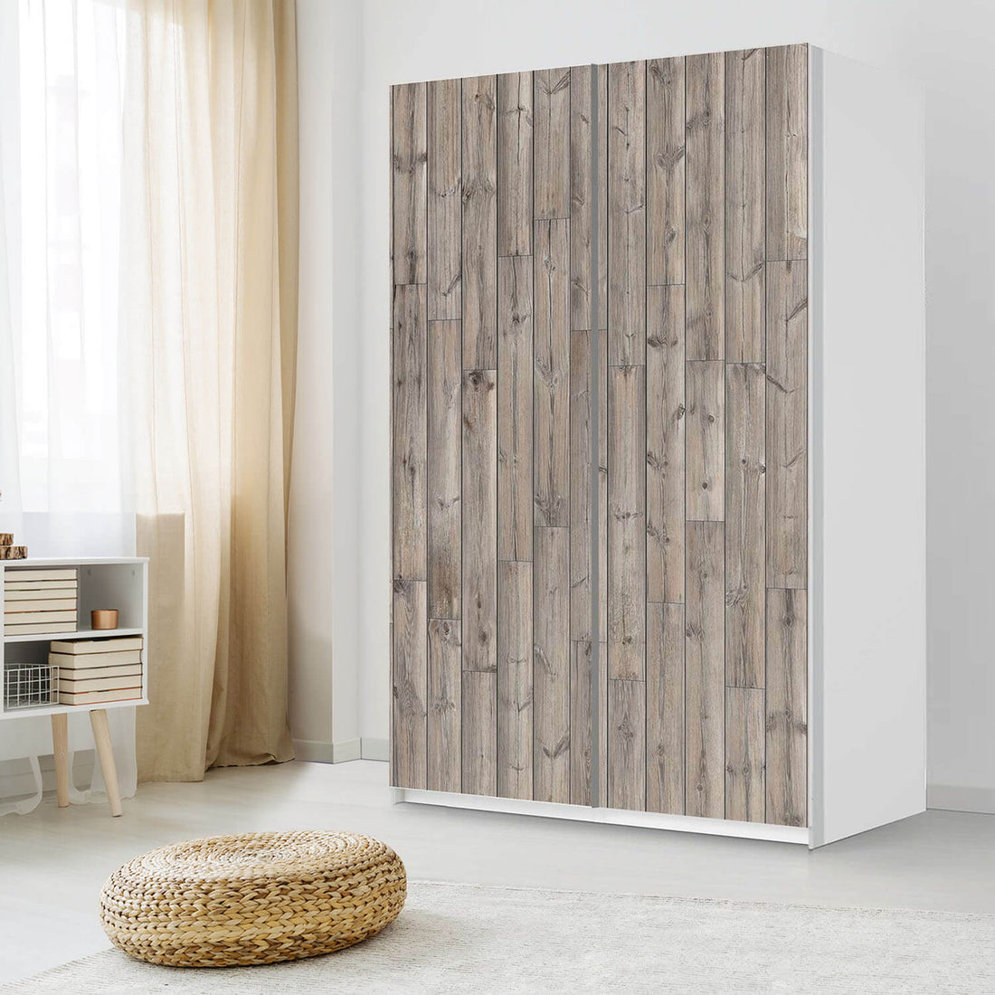 Möbelfolie IKEA Dark washed - IKEA Pax Schrank 236 cm Höhe - Schiebetür 75 cm - Schlafzimmer