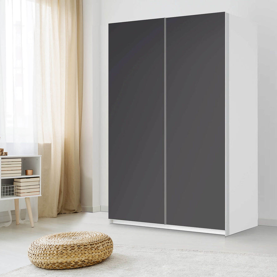 Möbelfolie IKEA Grau Dark - IKEA Pax Schrank 236 cm Höhe - Schiebetür 75 cm - Schlafzimmer