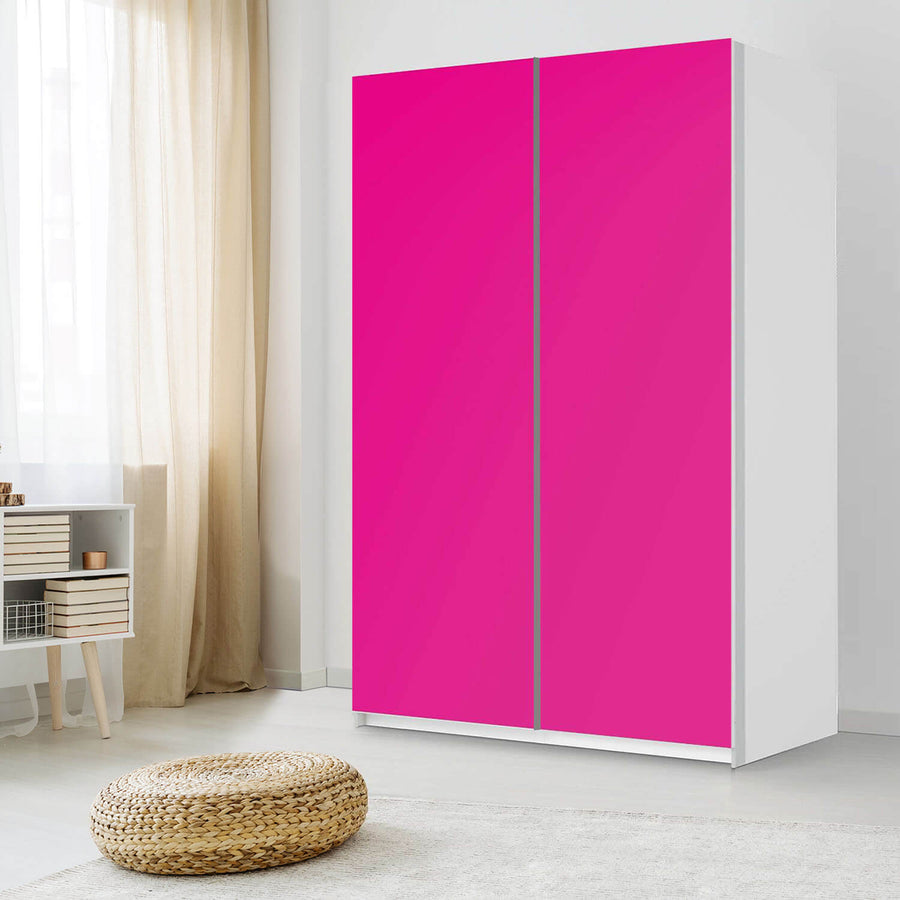 Möbelfolie IKEA Pink Dark - IKEA Pax Schrank 236 cm Höhe - Schiebetür 75 cm - Schlafzimmer