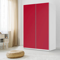 Möbelfolie IKEA Rot Dark - IKEA Pax Schrank 236 cm Höhe - Schiebetür 75 cm - Schlafzimmer