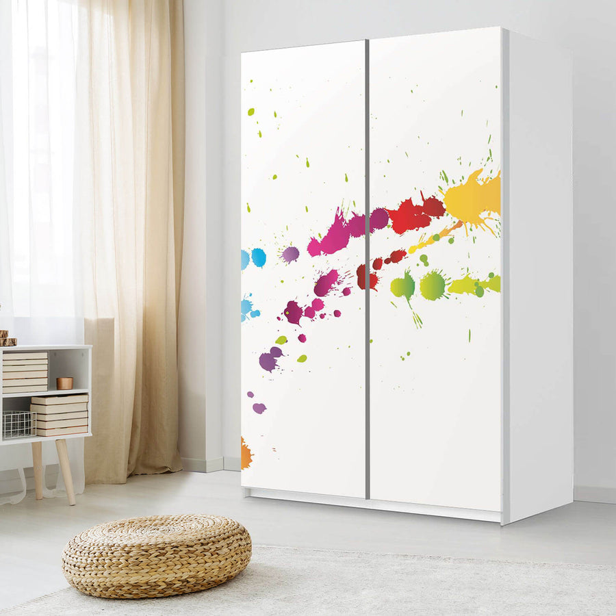 Möbelfolie IKEA Splash 2 - IKEA Pax Schrank 236 cm Höhe - Schiebetür 75 cm - Schlafzimmer