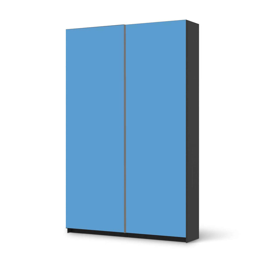 Möbelfolie IKEA Blau Light - IKEA Pax Schrank 236 cm Höhe - Schiebetür 75 cm - schwarz