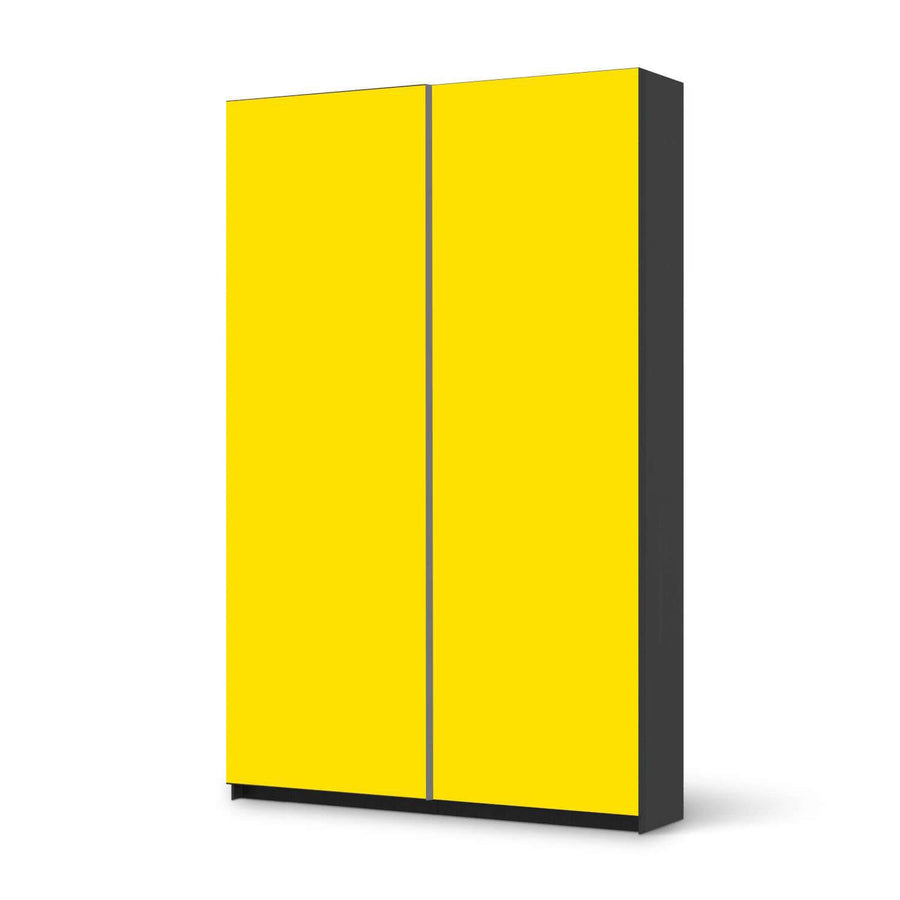 Möbelfolie IKEA Gelb Dark - IKEA Pax Schrank 236 cm Höhe - Schiebetür 75 cm - schwarz