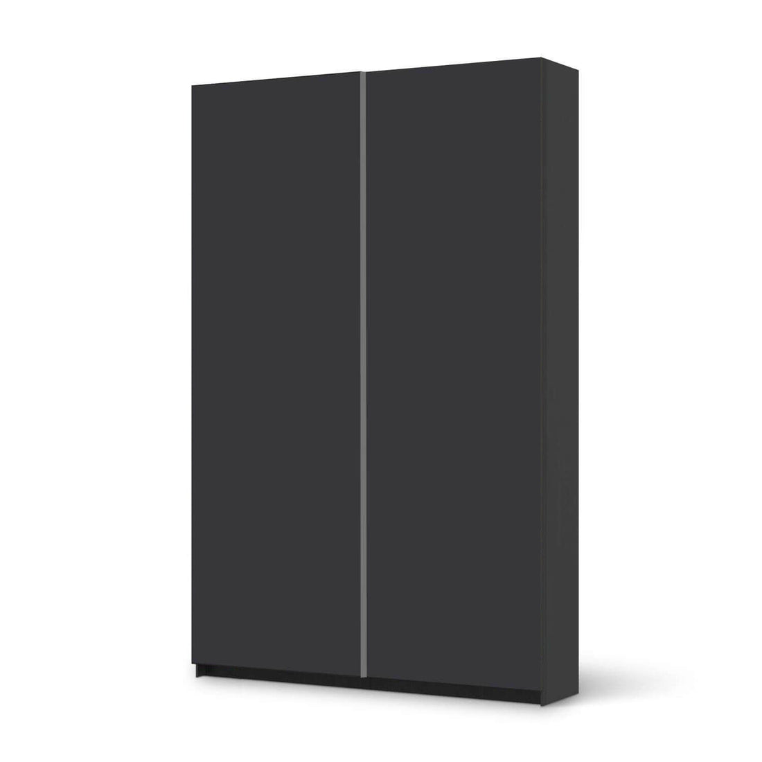 Möbelfolie IKEA Grau Dark - IKEA Pax Schrank 236 cm Höhe - Schiebetür 75 cm - schwarz