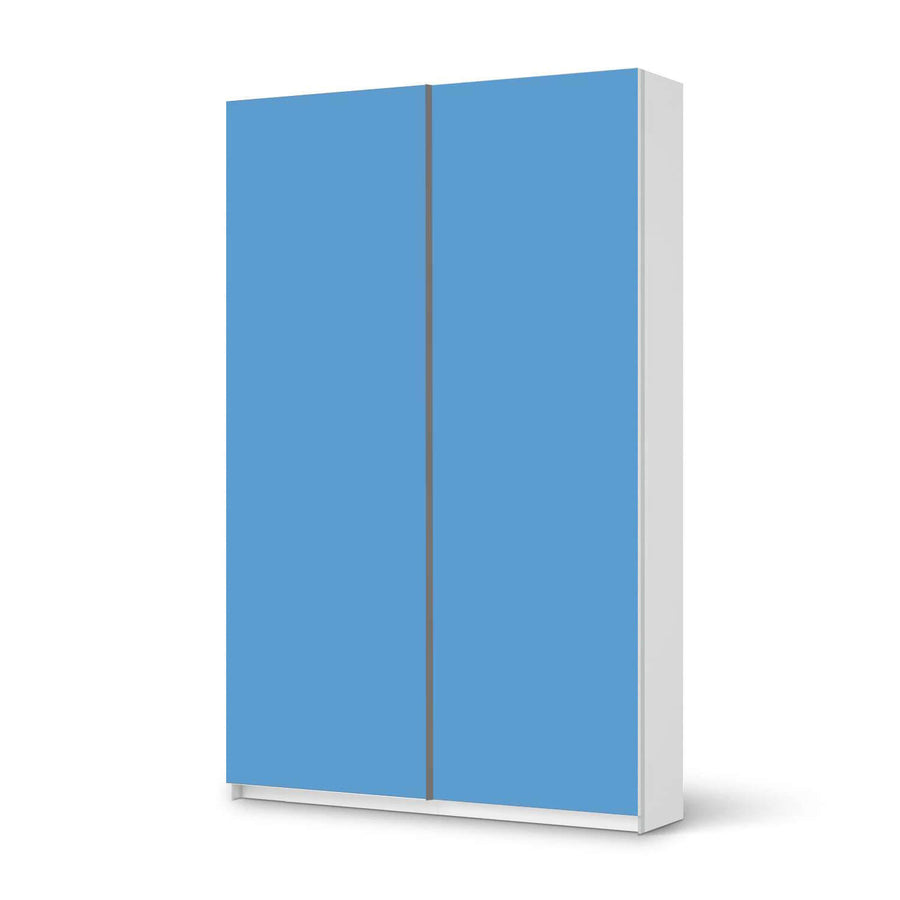 Möbelfolie IKEA Blau Light - IKEA Pax Schrank 236 cm Höhe - Schiebetür 75 cm - weiss
