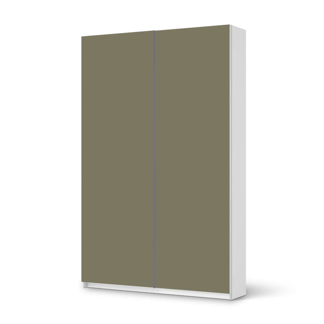 Möbelfolie IKEA Braungrau Light - IKEA Pax Schrank 236 cm Höhe - Schiebetür 75 cm - weiss