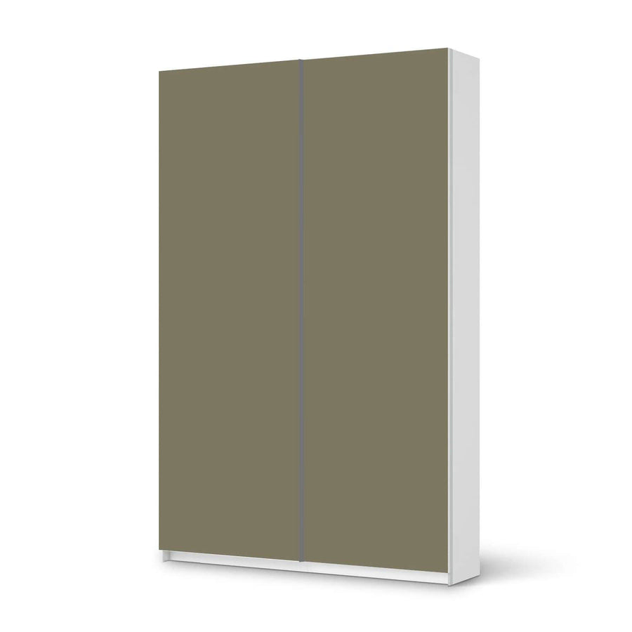 Möbelfolie IKEA Braungrau Light - IKEA Pax Schrank 236 cm Höhe - Schiebetür 75 cm - weiss
