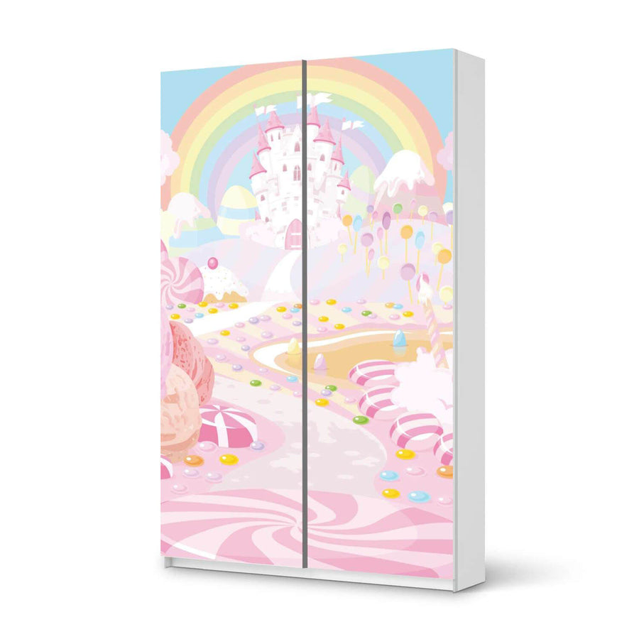 Möbelfolie IKEA Candyland - IKEA Pax Schrank 236 cm Höhe - Schiebetür 75 cm - weiss