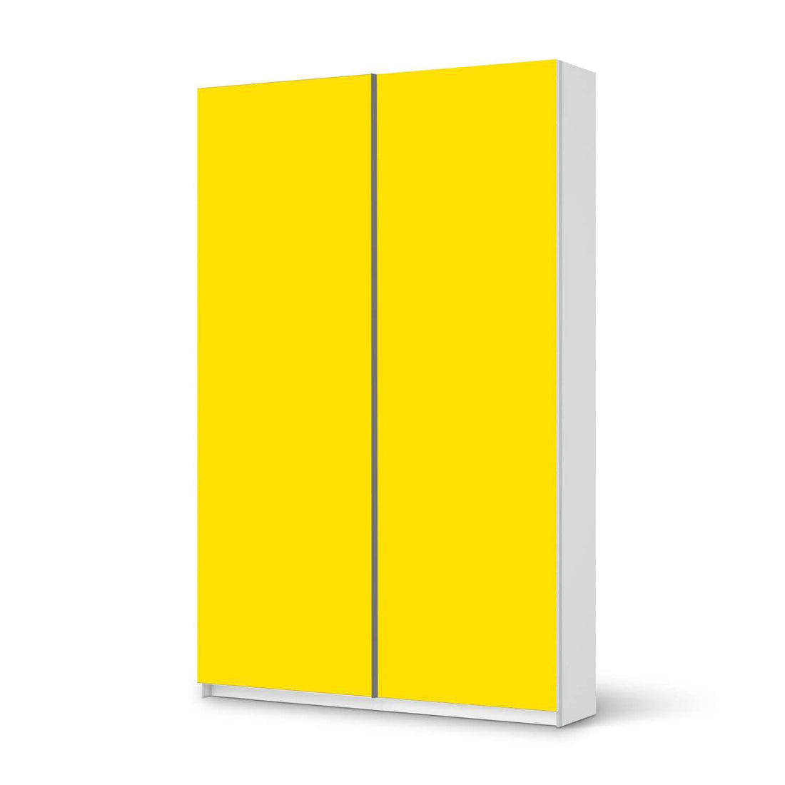 Möbelfolie IKEA Gelb Dark - IKEA Pax Schrank 236 cm Höhe - Schiebetür 75 cm - weiss