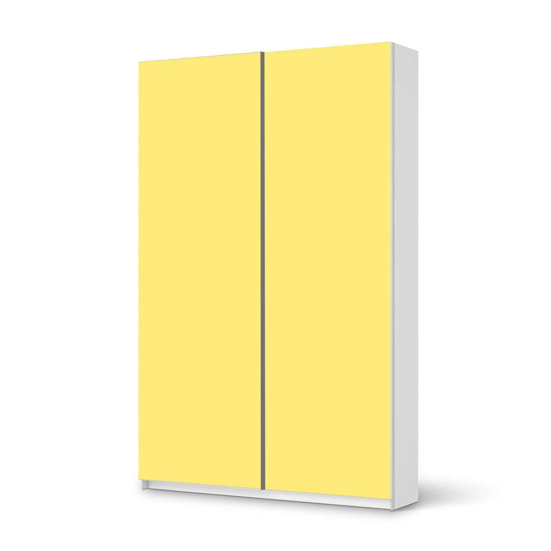 Möbelfolie IKEA Gelb Light - IKEA Pax Schrank 236 cm Höhe - Schiebetür 75 cm - weiss