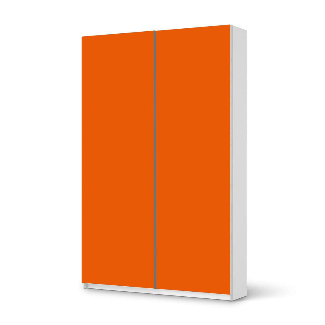 Möbelfolie IKEA Orange Dark - IKEA Pax Schrank 236 cm Höhe - Schiebetür 75 cm - weiss