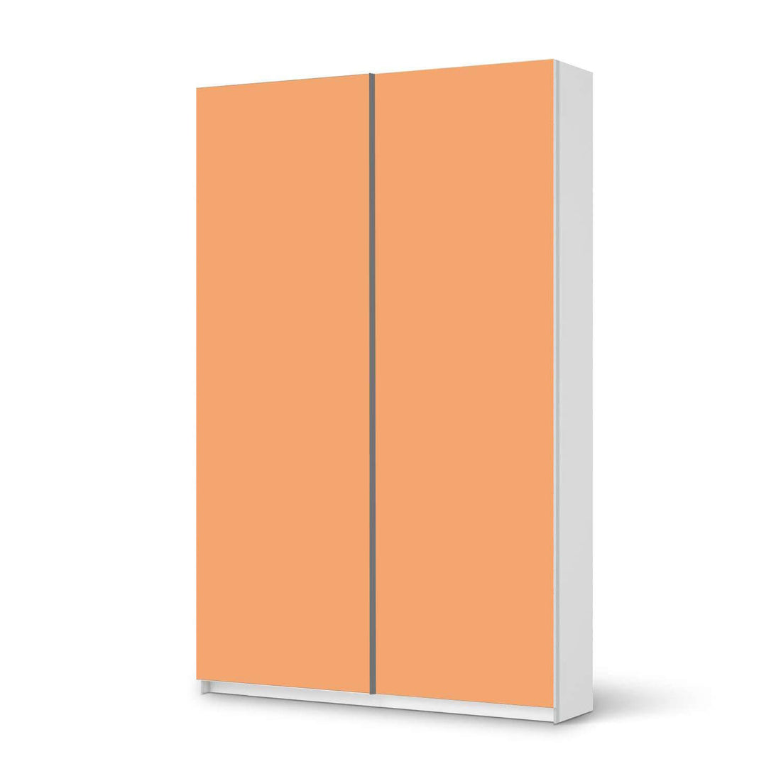 Möbelfolie IKEA Orange Light - IKEA Pax Schrank 236 cm Höhe - Schiebetür 75 cm - weiss