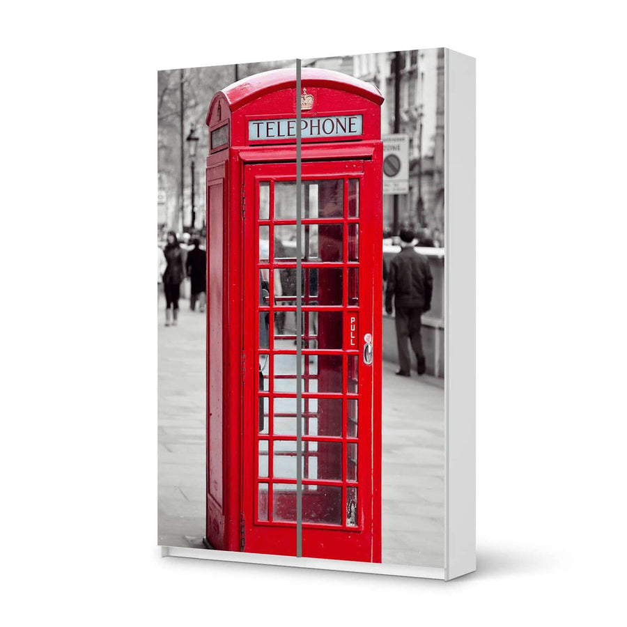 Möbelfolie IKEA Phone Box - IKEA Pax Schrank 236 cm Höhe - Schiebetür 75 cm - weiss