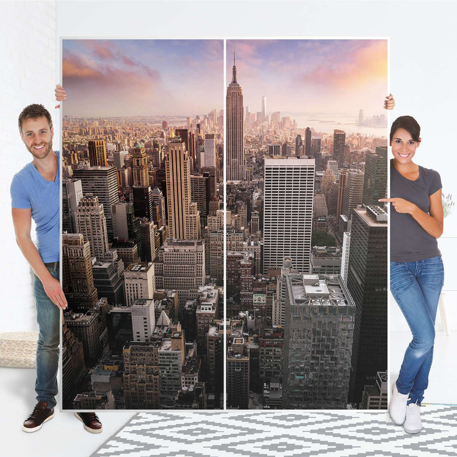 Möbelfolie IKEA Big Apple - IKEA Pax Schrank 236 cm Höhe - Schiebetür - Folie