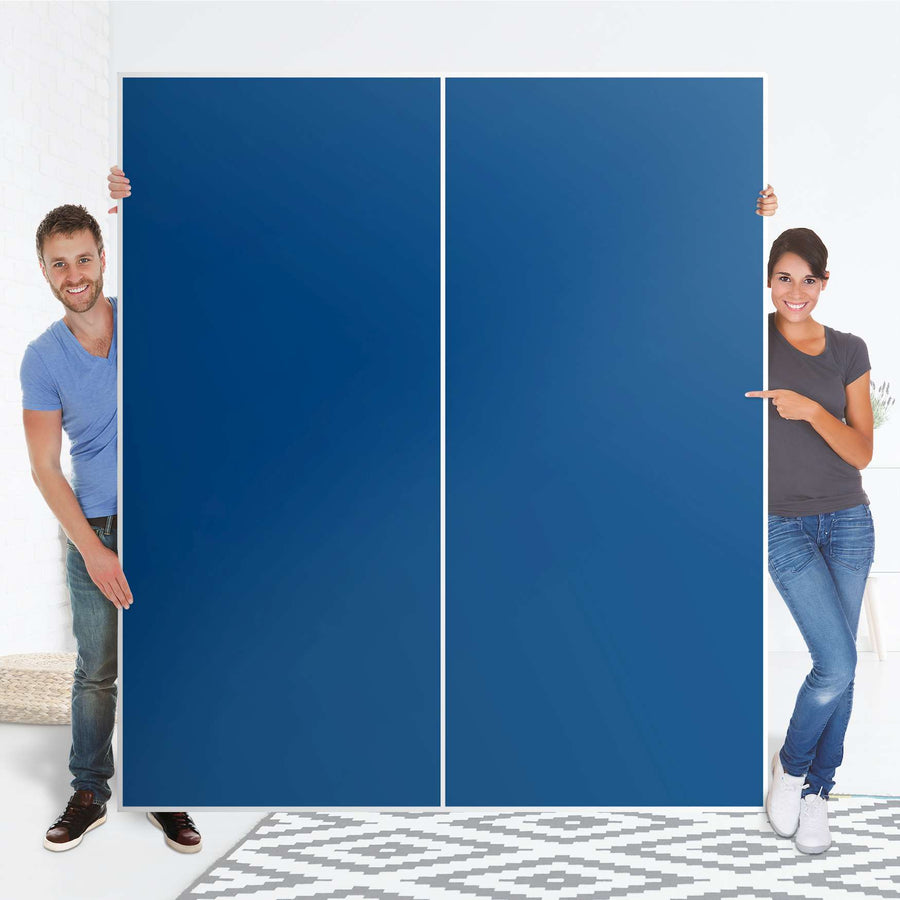 Möbelfolie IKEA Blau Dark - IKEA Pax Schrank 236 cm Höhe - Schiebetür - Folie