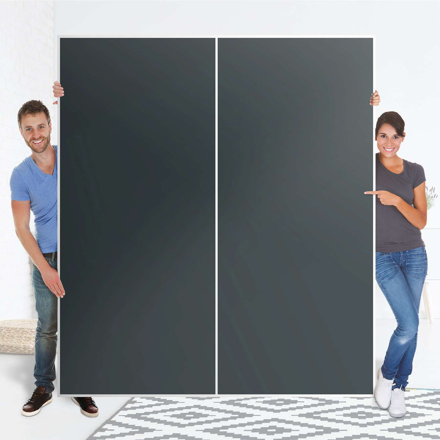 Möbelfolie IKEA Blaugrau Dark - IKEA Pax Schrank 236 cm Höhe - Schiebetür - Folie