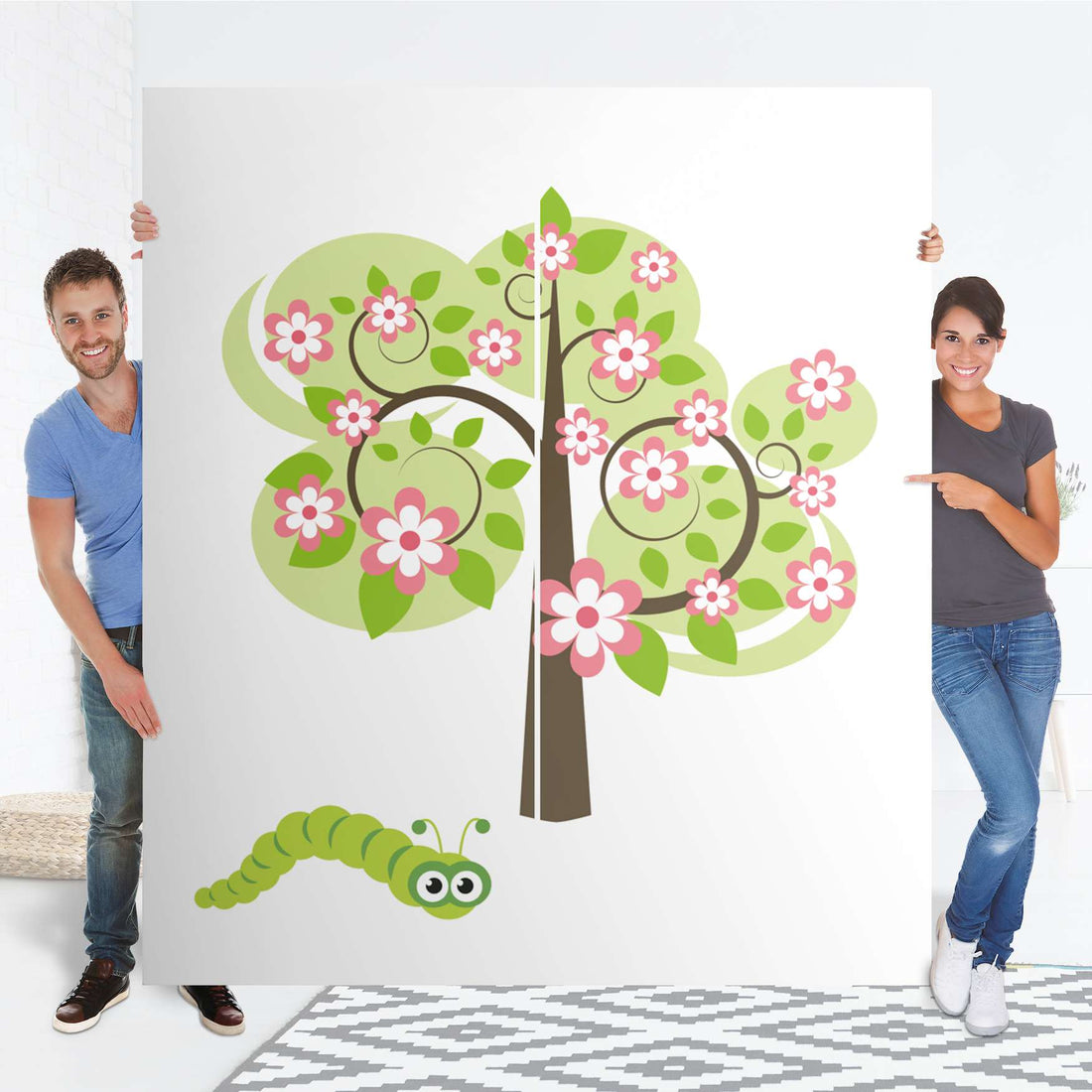 Möbelfolie IKEA Blooming Tree - IKEA Pax Schrank 236 cm Höhe - Schiebetür - Folie