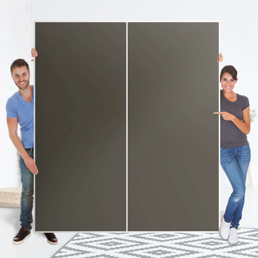 Möbelfolie IKEA Braungrau Dark - IKEA Pax Schrank 236 cm Höhe - Schiebetür - Folie