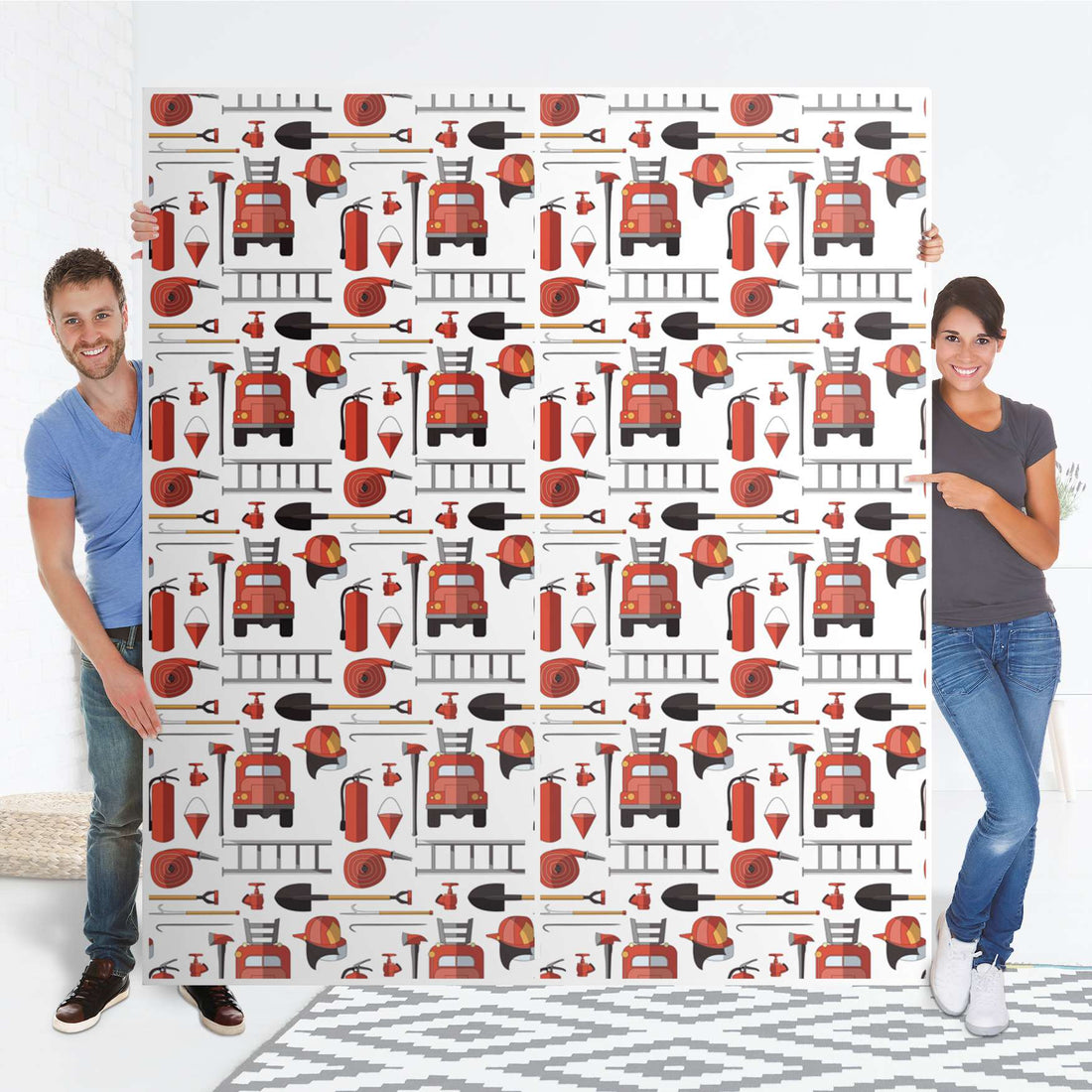 Möbelfolie IKEA Firefighter - IKEA Pax Schrank 236 cm Höhe - Schiebetür - Folie