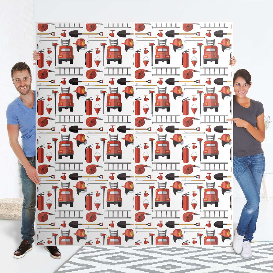 Möbelfolie IKEA Firefighter - IKEA Pax Schrank 236 cm Höhe - Schiebetür - Folie