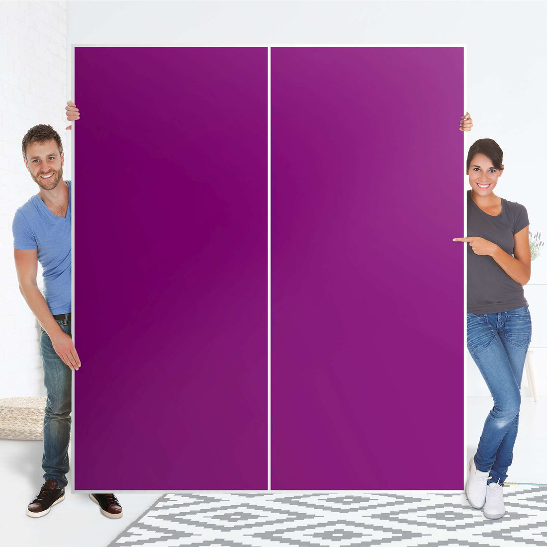 Möbelfolie IKEA Flieder Dark - IKEA Pax Schrank 236 cm Höhe - Schiebetür - Folie