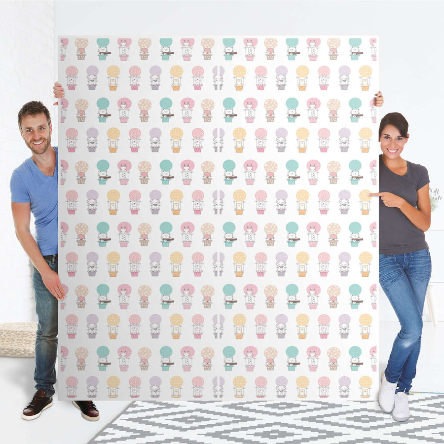 Möbelfolie IKEA Flying Animals - IKEA Pax Schrank 236 cm Höhe - Schiebetür - Folie