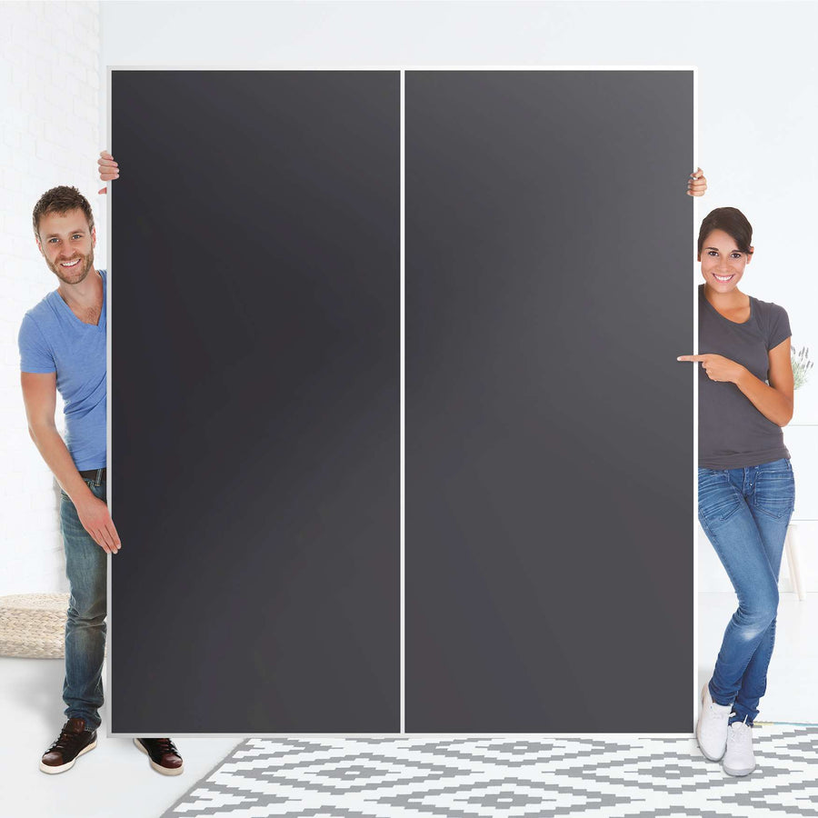 Möbelfolie IKEA Grau Dark - IKEA Pax Schrank 236 cm Höhe - Schiebetür - Folie