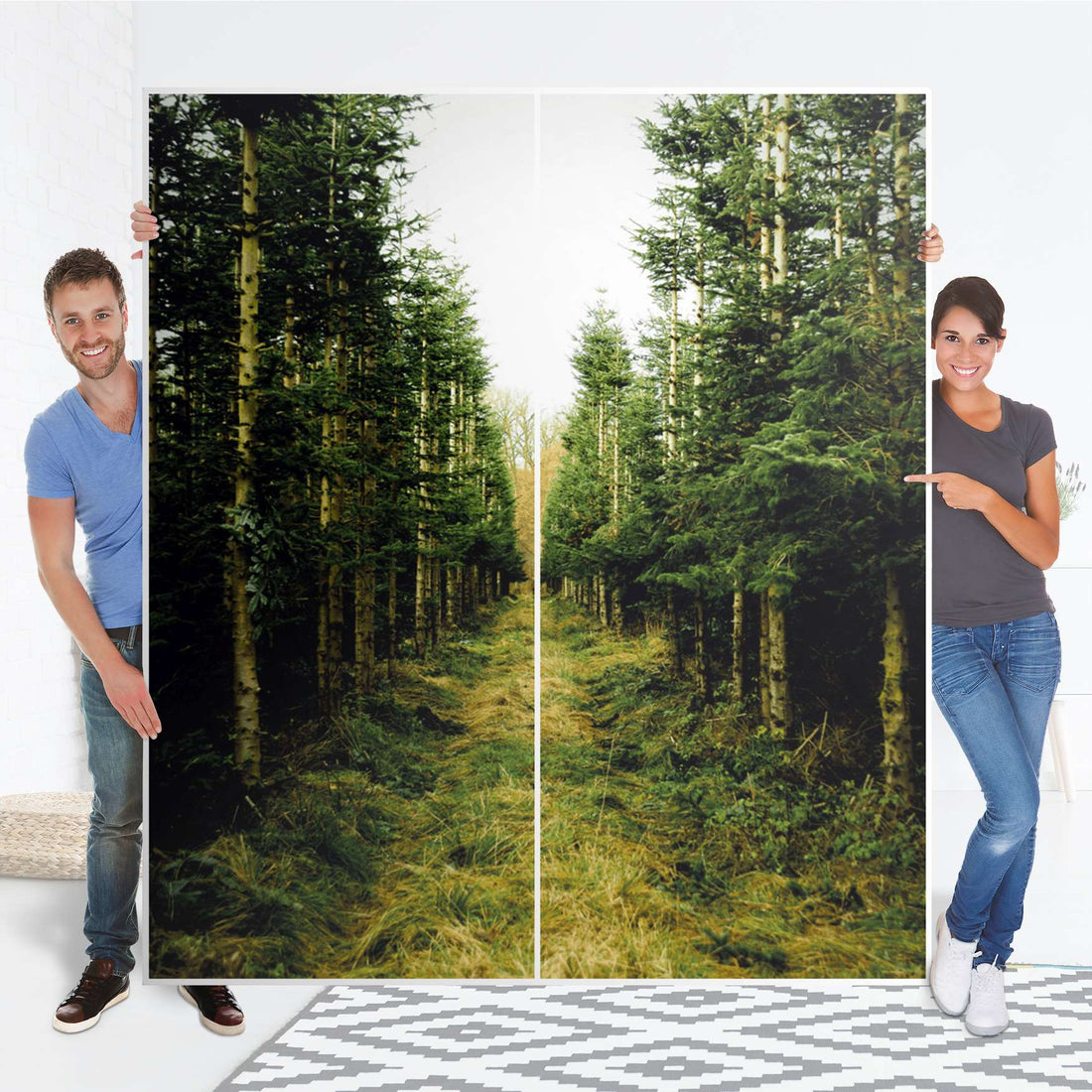 Möbelfolie IKEA Green Alley - IKEA Pax Schrank 236 cm Höhe - Schiebetür - Folie
