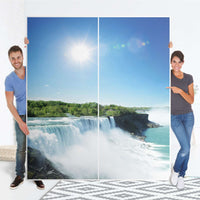 Möbelfolie IKEA Niagara Falls - IKEA Pax Schrank 236 cm Höhe - Schiebetür - Folie