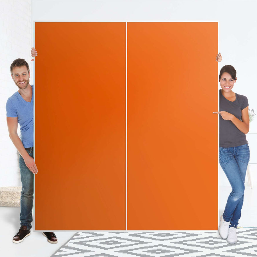 Möbelfolie IKEA Orange Dark - IKEA Pax Schrank 236 cm Höhe - Schiebetür - Folie