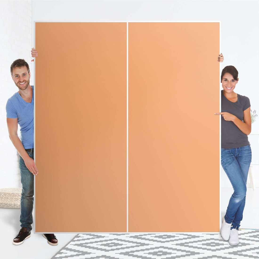 Möbelfolie IKEA Orange Light - IKEA Pax Schrank 236 cm Höhe - Schiebetür - Folie