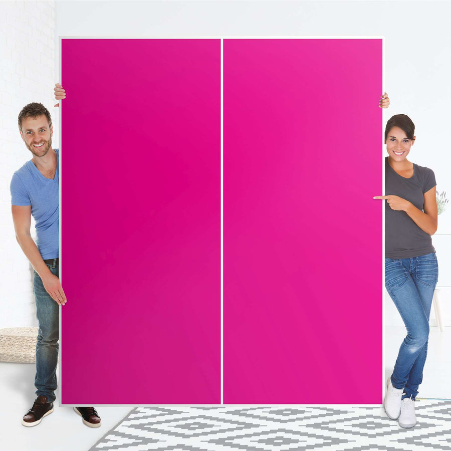 Möbelfolie IKEA Pink Dark - IKEA Pax Schrank 236 cm Höhe - Schiebetür - Folie