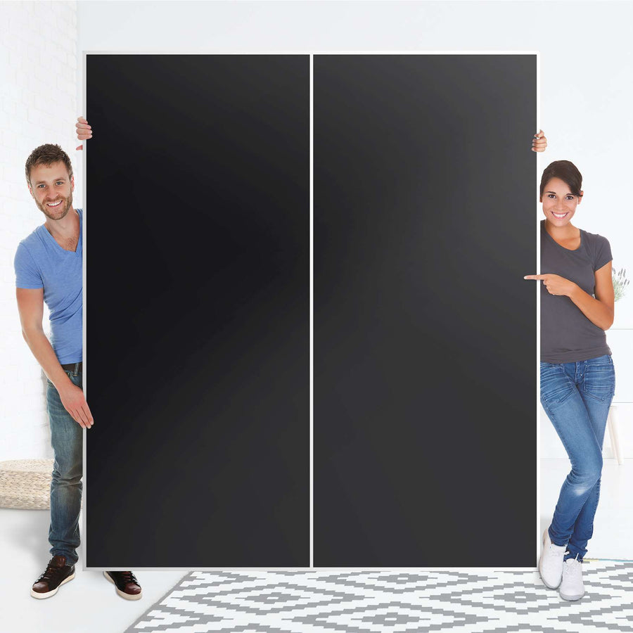 Möbelfolie IKEA Schwarz - IKEA Pax Schrank 236 cm Höhe - Schiebetür - Folie