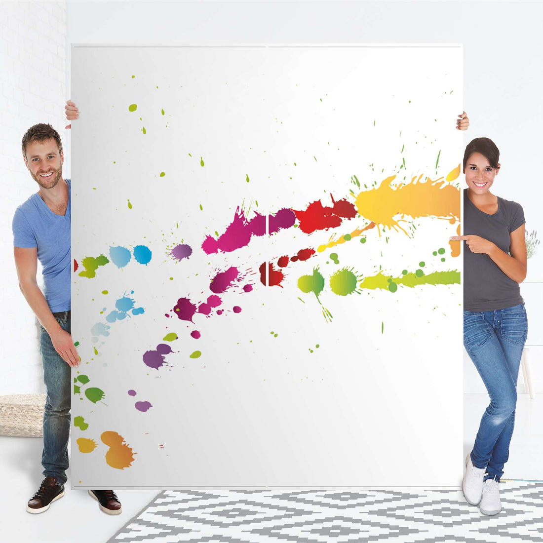 Möbelfolie IKEA Splash 2 - IKEA Pax Schrank 236 cm Höhe - Schiebetür - Folie